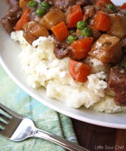 Irish Beef Stew Over Mashed Potatoes