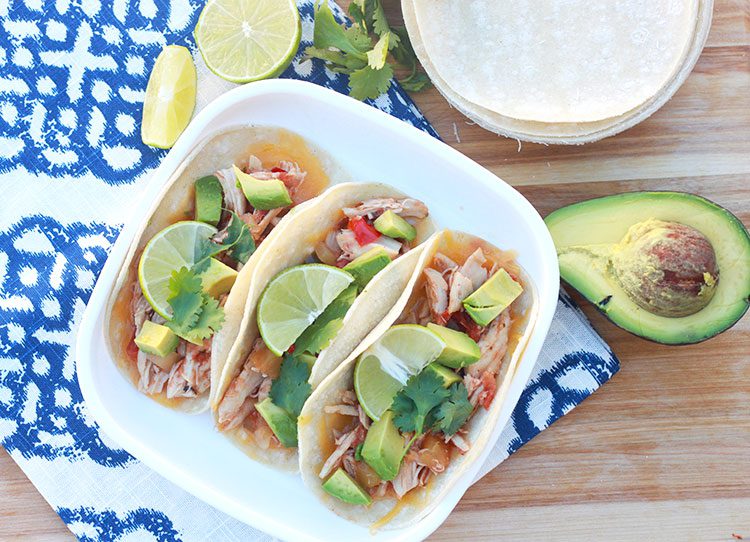 Crockpot Pineapple Chicken Tacos