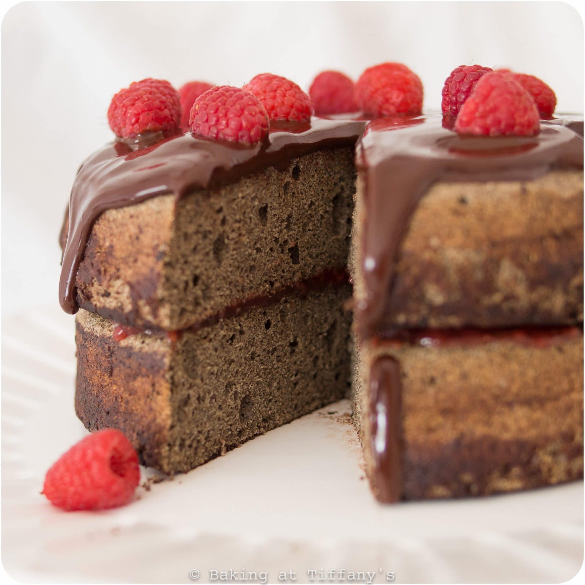 Chocolate Raspberry Buckwheat Chiffon Cake - bakingattiffanys.com