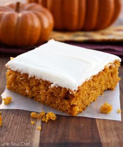 Pumpkin Bars With Cream Cheese Frosting