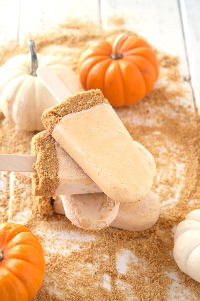 Pumpkin Cheesecake Popsicles with Graham Cracker Crust