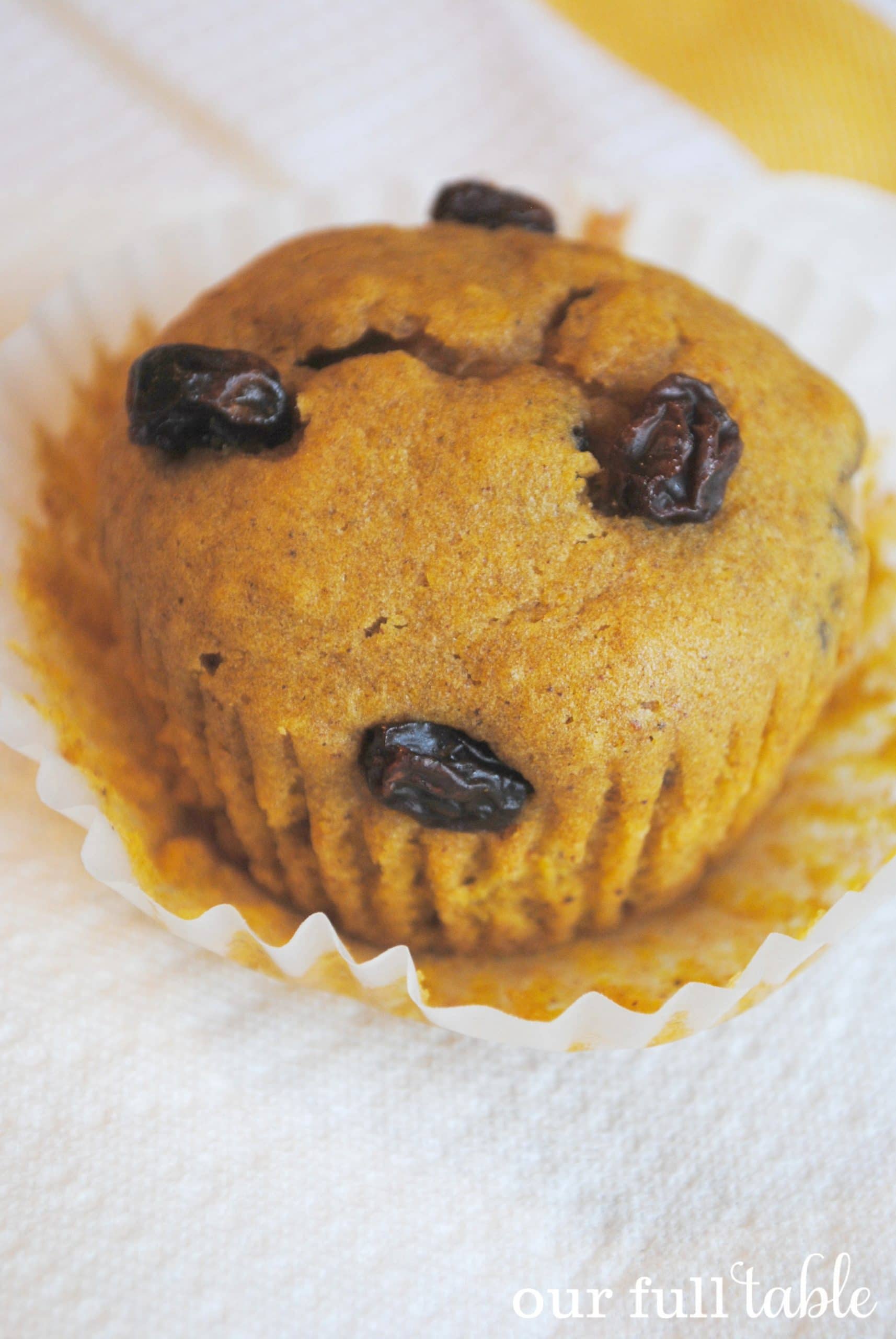 Pumpkin Raisin Muffins 4 www.ourfulltable.com