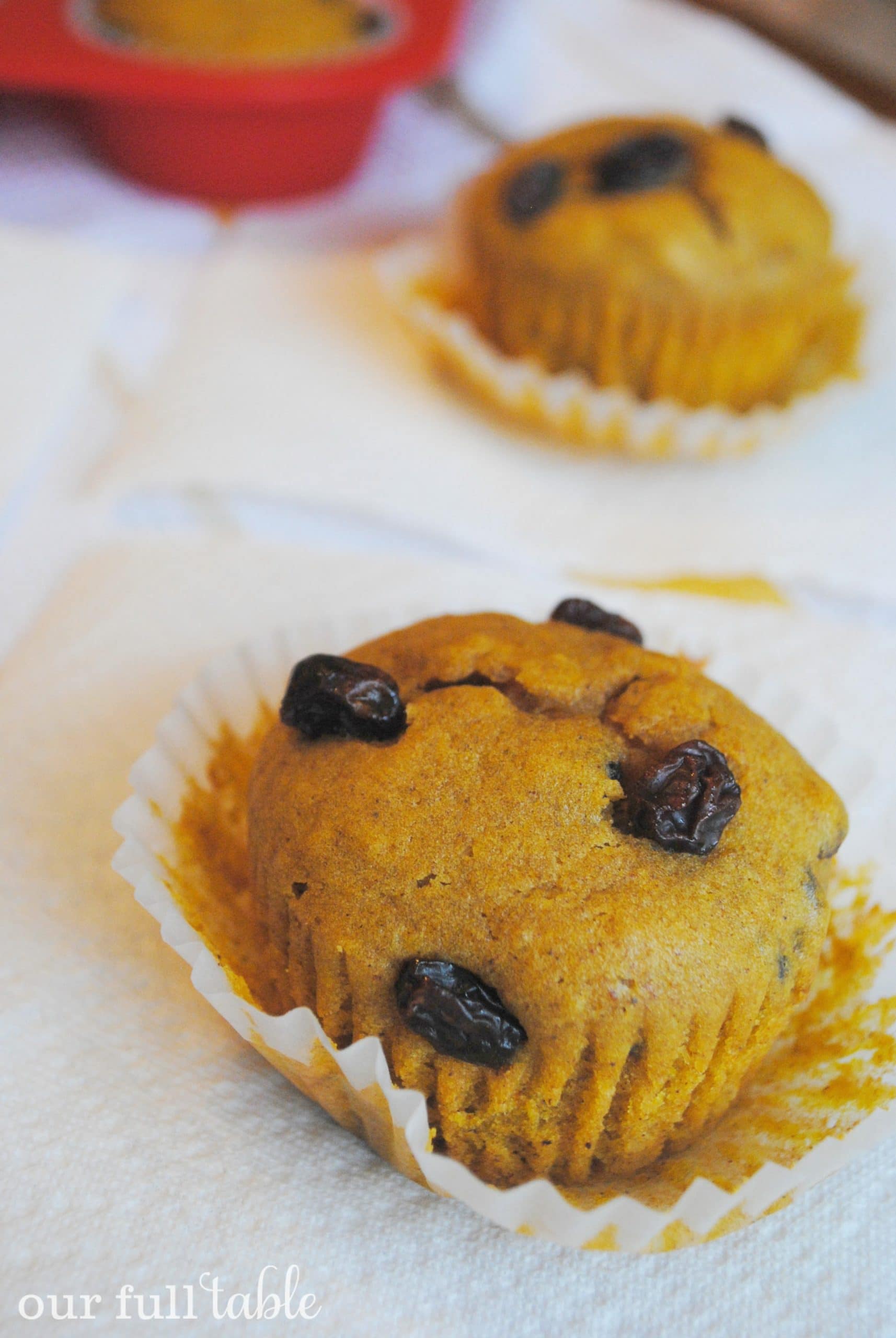 Pumpkin Raisin Muffins 5 www.ourfulltable.com