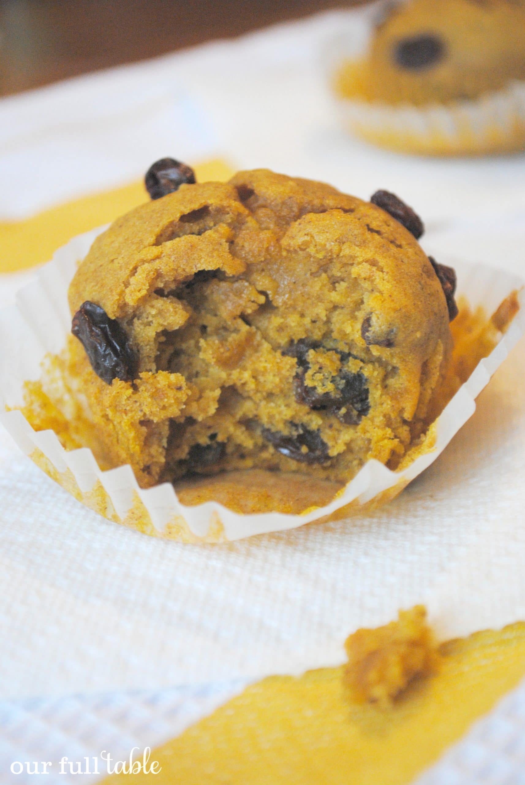 Pumpkin Raisin Muffins 6 www.ourfulltable.com