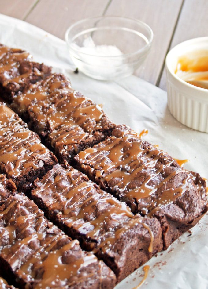 Salted Caramel Brownies | A Happy Food Dance