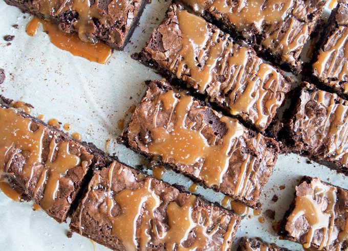 Salted Caramel Brownies | A Happy Food Dance