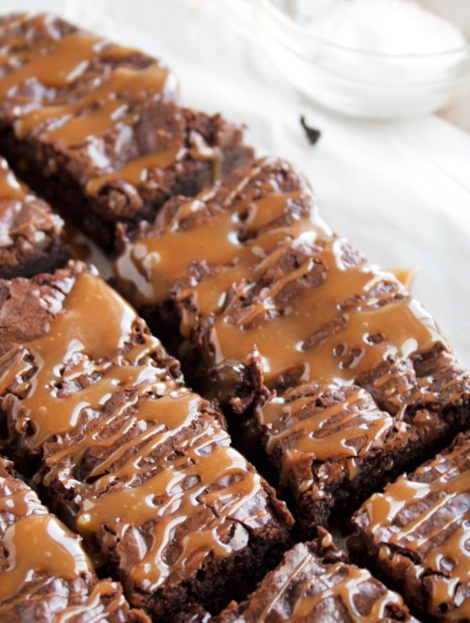 Salted Caramel Brownies | A Happy Food Dance