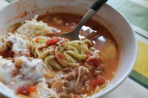 Spaghetti Bolognese Soup (gluten-free)
