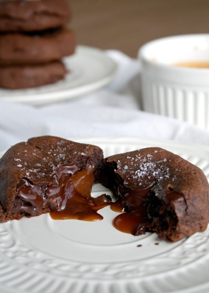 Triple Chocolate and Salted Caramel Cookies