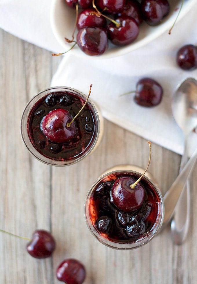 balsamic cherry tapioca parfaits | ahappyfooddance.com