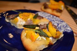 Homemade Pizza With Roasted Butternut Squash And Fried Sage