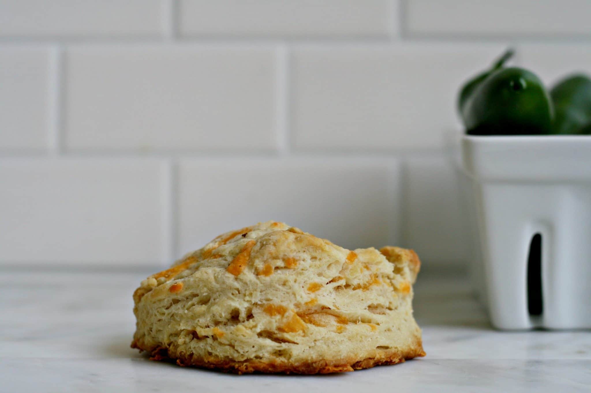 Cheddar Biscuits With Roasted Jalapeno Butter