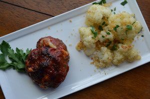 Cheesy Meat Loaf Minis | Cauliflower With Garlicky Panko