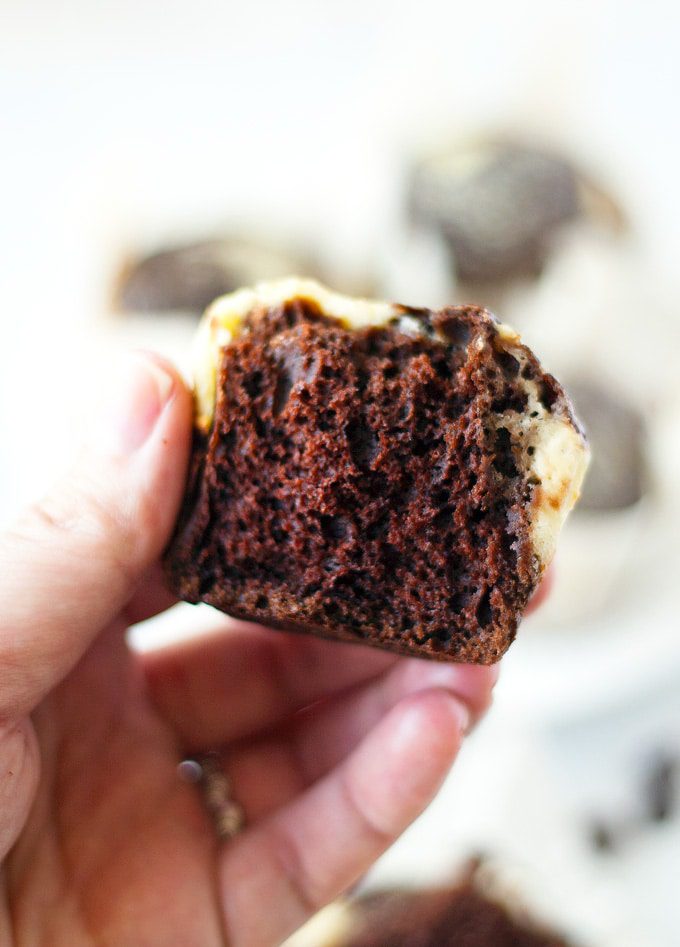 chocolate muffins with greek yogurt swirls | ahappyfooddance.com