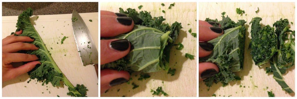 cutting kale