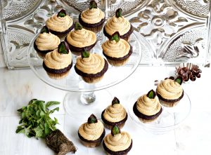 Grasshopper Cupcakes With Espresso Frosting