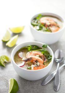 Green Posole With Garlic Lime Shrimp