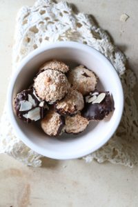 Soft, Chewy Chocolate Dipped Mini Coconut Macaroons (GF)
