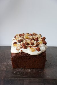 Parsnip, Hazelnut And Stem Ginger Loaf Cake