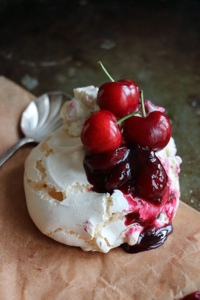 Mini Pavlovas With Cherry And Blueberry Compote (GF)