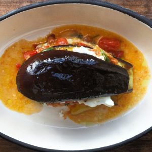 Baked Aubergine With Cherry Tomatoes & Buffalo Mozzarella