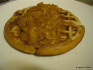 Waffles With Peach-Nectarine Chutney