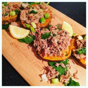 Tuna Melt Sweet Potato Slices