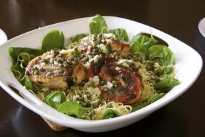 Salmon Pasta With Lemon Caper Butter Sauce