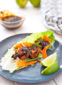 Lettuce Wraps With Hoisin Glazed Shrimp