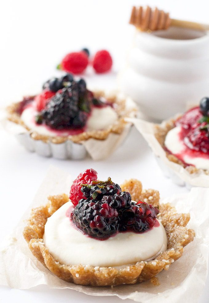 No Bake Feta Fruit Tarts