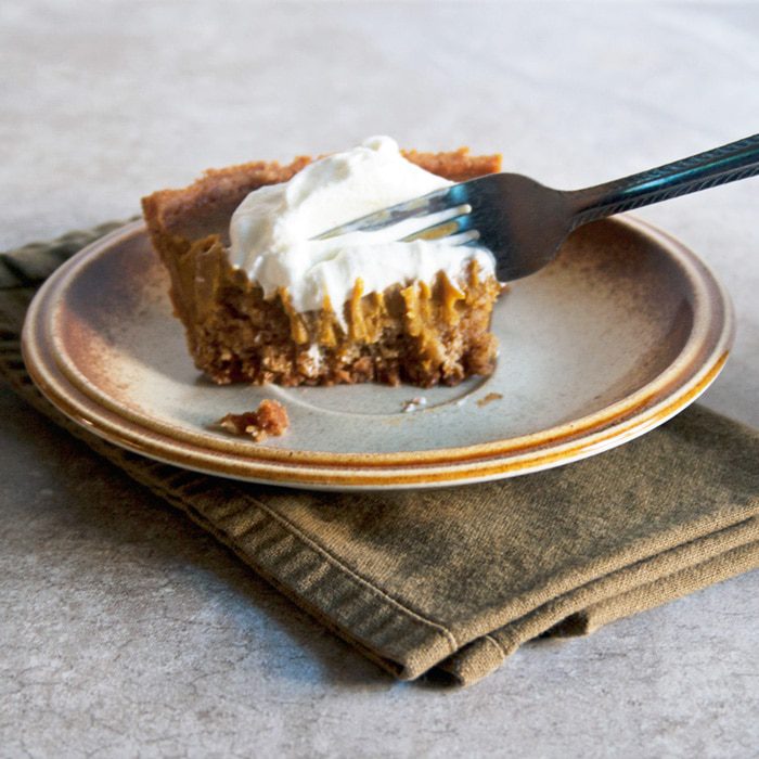 Pumpkin Pie with a Double Decker Graham Cracker Crust