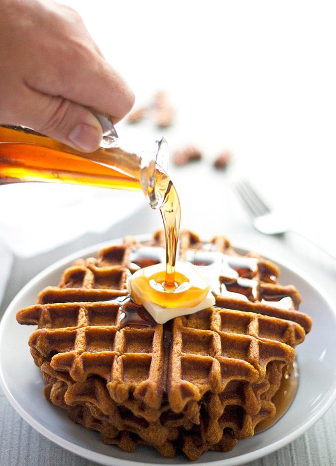 Pumpkin Spiced Pecan Waffles