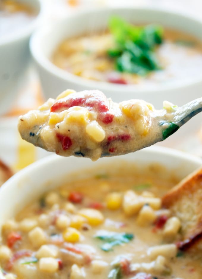 roasted red pepper and corn chowder