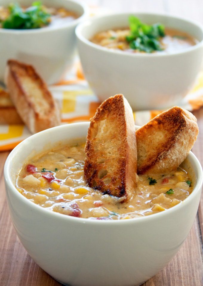 roasted red pepper and corn chowder