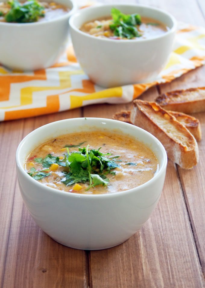 roasted red pepper and corn chowder