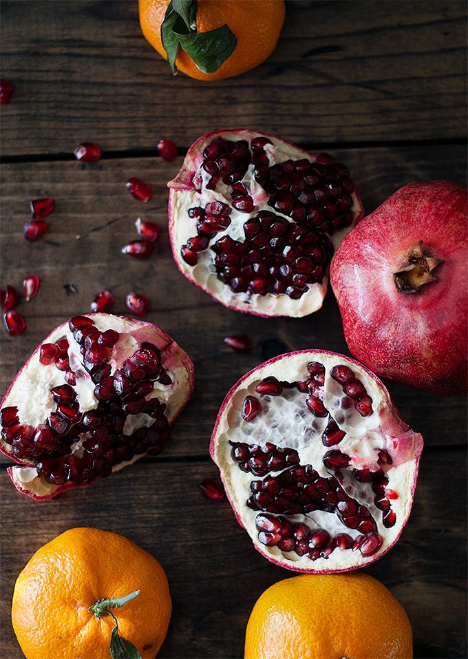 satsuma muffins with pomegranate glaze