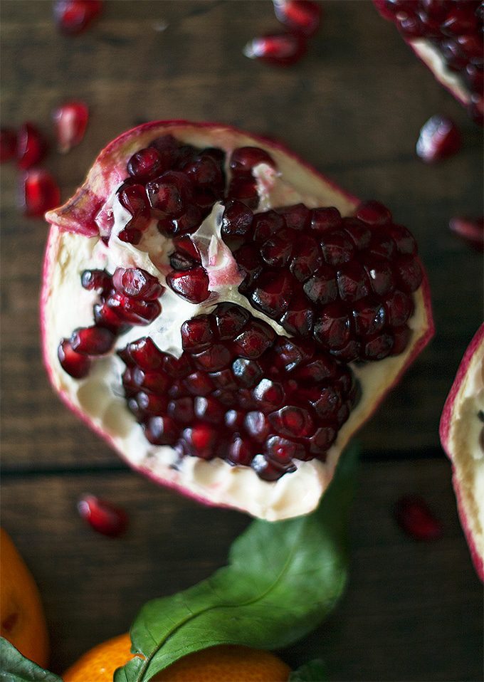 satsuma muffins with pomegranate glaze