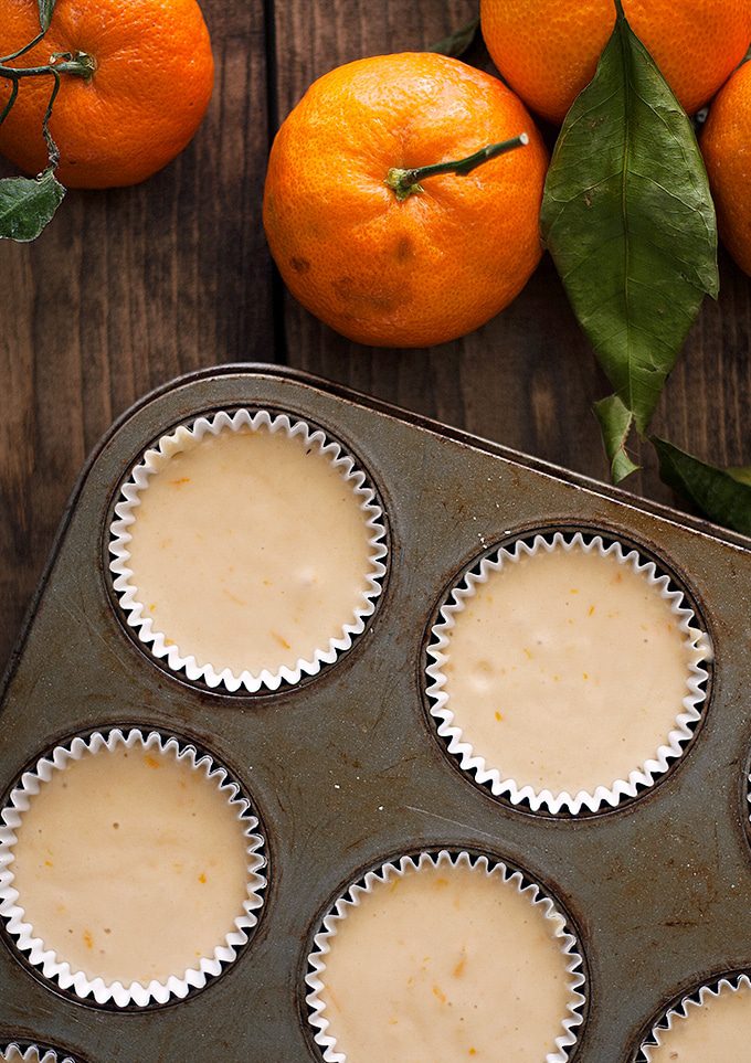 satsuma muffins with pomegranate glaze