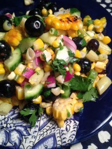 Roasted Corn Salad With Blueberries