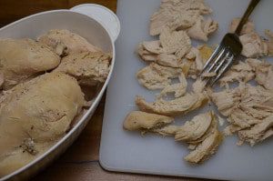 Easy Crockpot Chicken | A simple roast of chicken breast perfect for make-ahead meals, salads, or just clean eating protein!