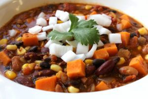 Three Bean Sweet Potato Chipotle Chili