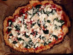 Spinach & Feta Cauliflower Crust Pizza