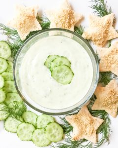 Tzatziki With “Parmesan” Pita Chips