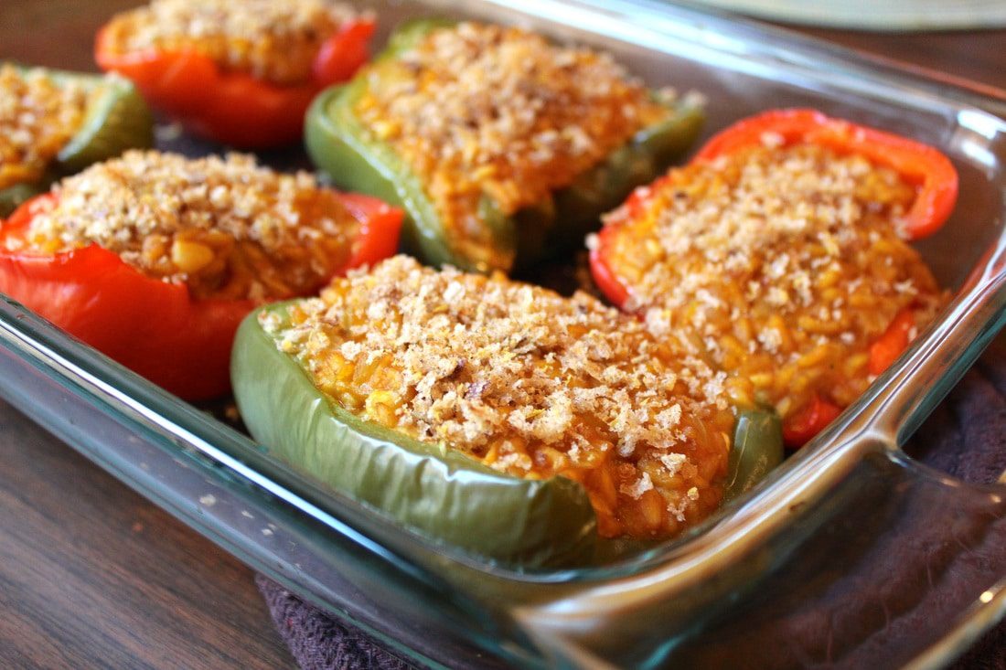 Butternut Squash Risotto Stuffed Peppers