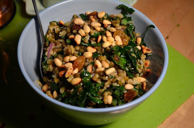 Warm Freekeh Salad With Raisins And Kale
