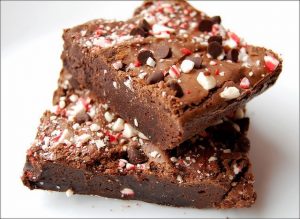 Crushed Candy Cane-Topped Brownies
