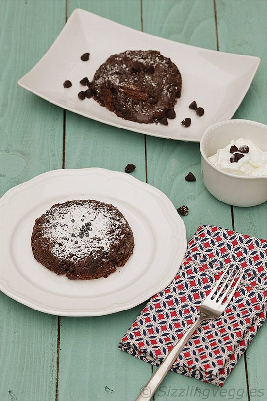 Eggless Molten Lava Cake