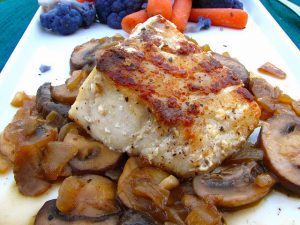 Pan-Seared Sea Bass In A Marsala Sauce