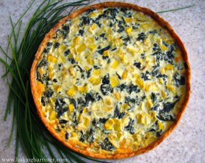 Kale, Leek & Squash Quiche In A Chive Crust