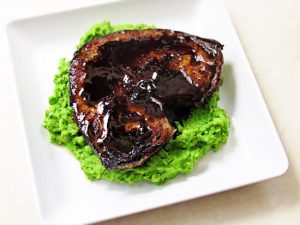 Shoyu Fish With Wasabi Mushy Pea